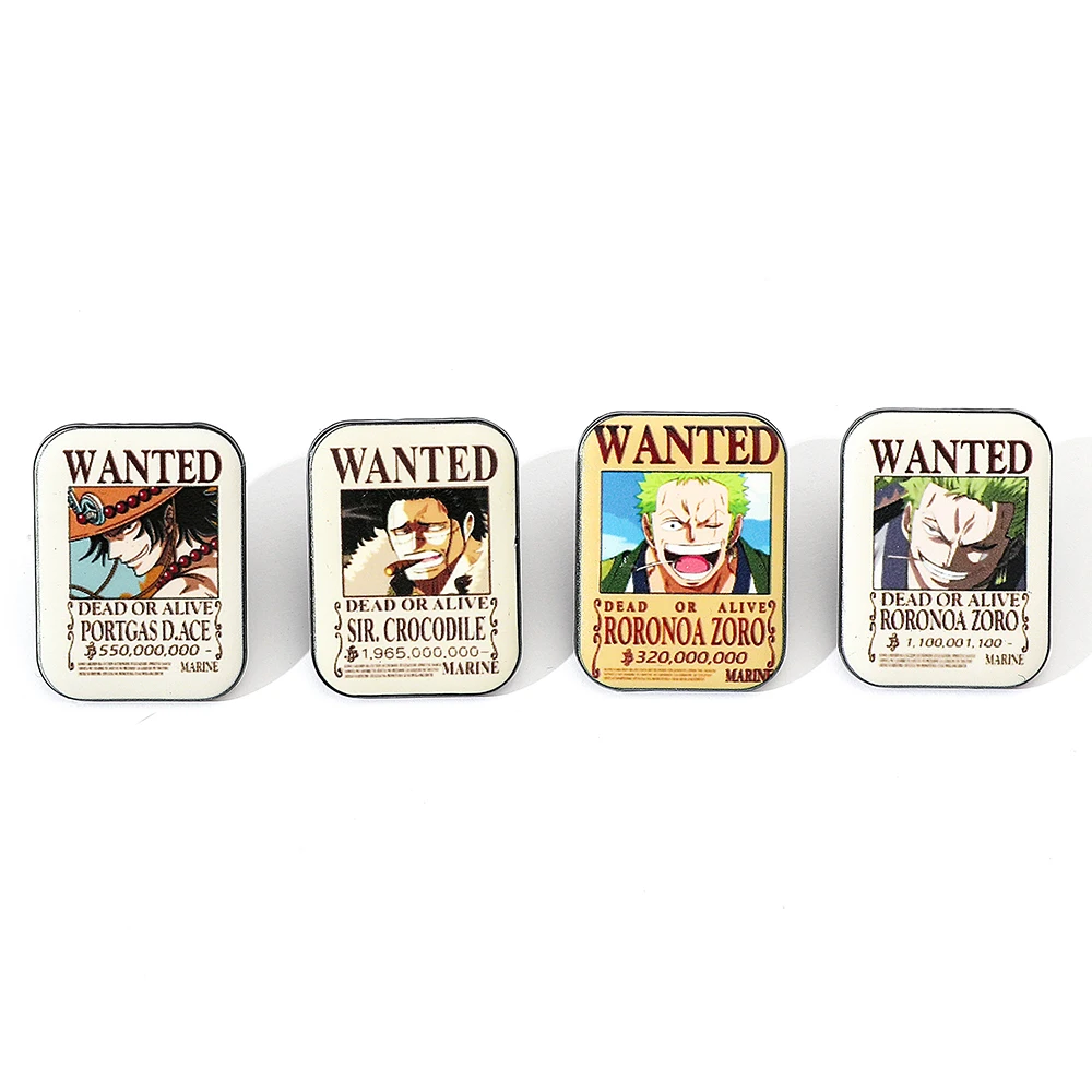 Anime Cosplay One Piece - 4 Pcs Fashion Cartoon Anime Brooch