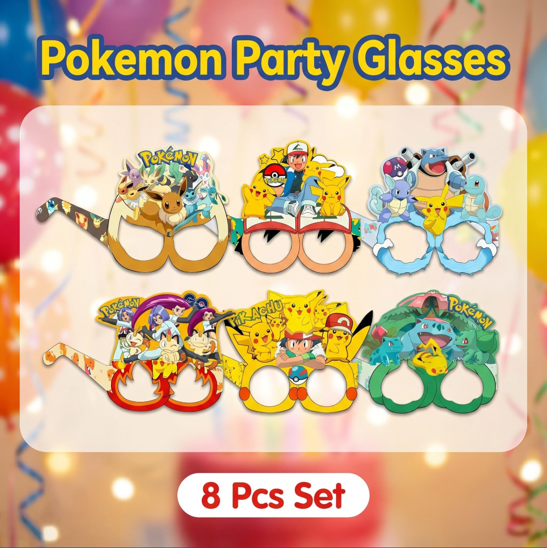 Pokémon-themed paper glasses.  - Anime Cosplay Props recensie en prijs