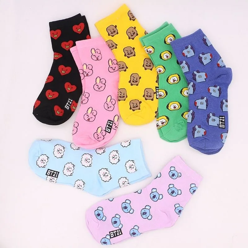 Kawaii BT21 Cartoon Socks Cute - Cosplay Korean Anime recensie en prijs