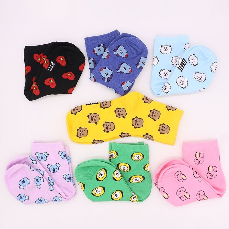 Kawaii BT21 Cartoon Socks Cute - Cosplay Korean Anime recensie en prijs